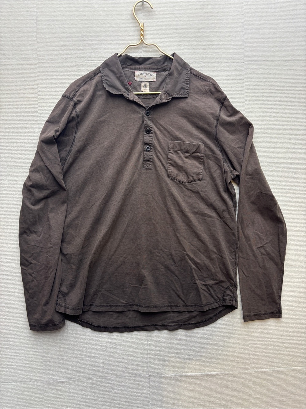 John Varvatos X Converse | XL Men's Long-Sleeve Polo in Brown